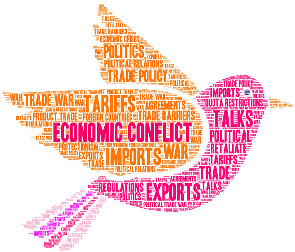 Economic Conflict Word Cloud - Vector, Image