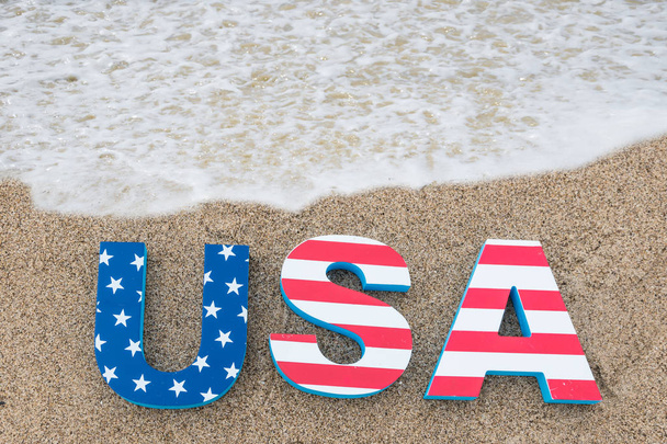 Vlastenecké Usa pozadí na písečné pláži - Fotografie, Obrázek