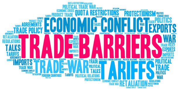 Торговые барьеры Word Cloud
 - Вектор,изображение