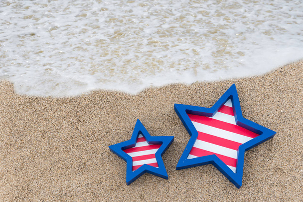 Patriotische USA Hintergrund am Sandstrand - Foto, Bild