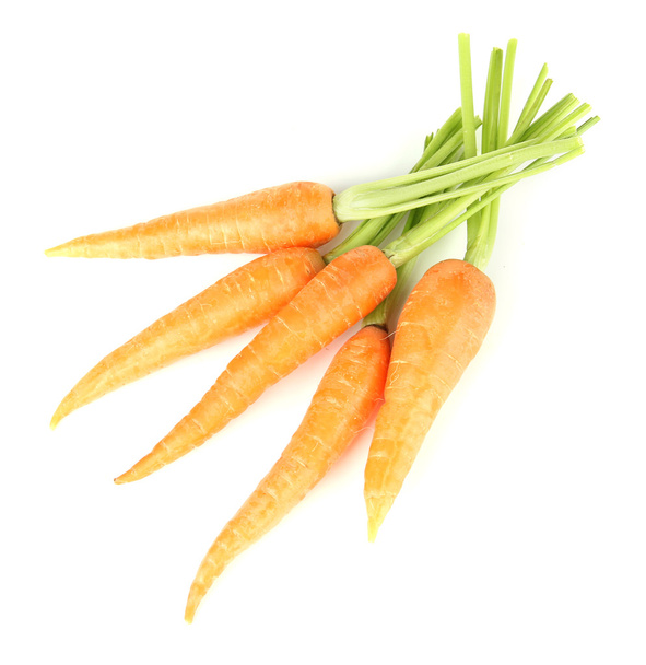 Heap of carrots, isolated on white - Φωτογραφία, εικόνα