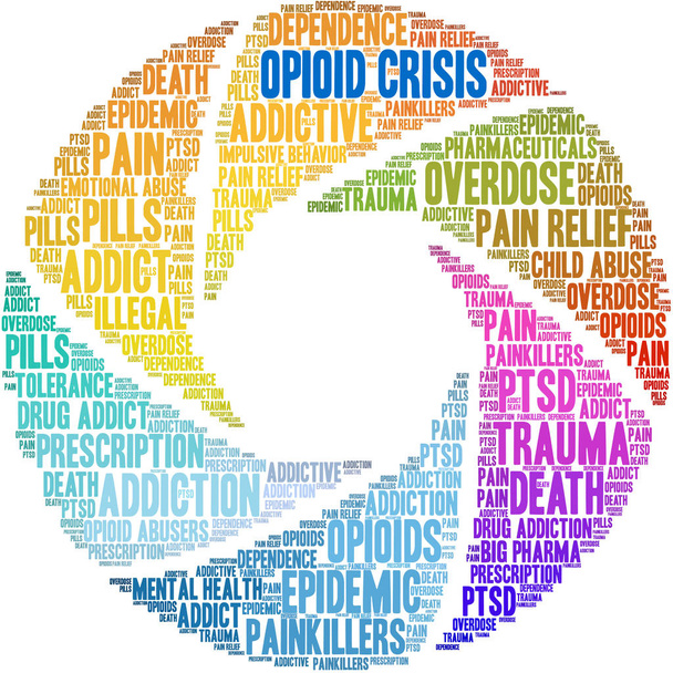 Opioid válság szó felhő - Vektor, kép
