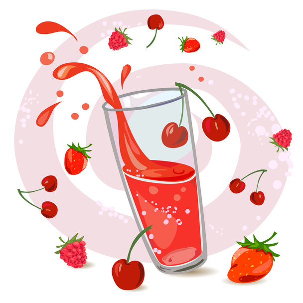berry juice - Vector, Image