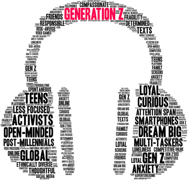 Generation z Wortwolke - Vektor, Bild