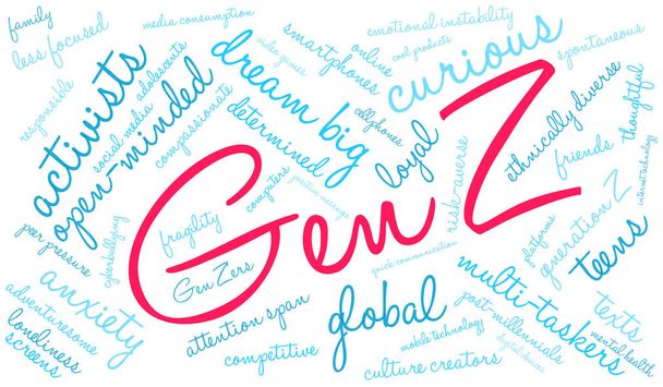 Gen Z Word Cloud - Vektor, kép