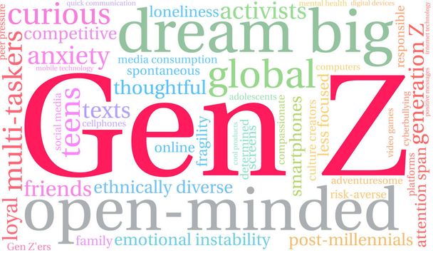 Gen Z Nube de palabras
 - Vector, Imagen