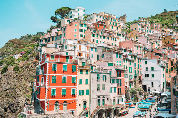 Riomaggiore στην παλιά Cinque Terre, Liguria, Ιταλία - Φωτογραφία, εικόνα