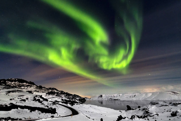Polarlichter auf der Halbinsel Reykjanes - Foto, Bild