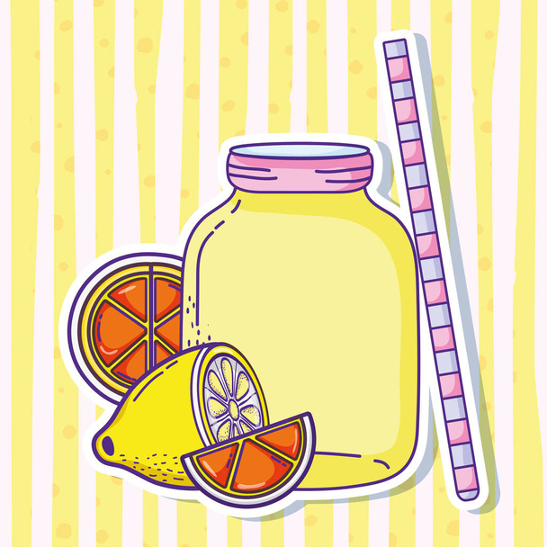 Summer lemonade juice - Vector, Image