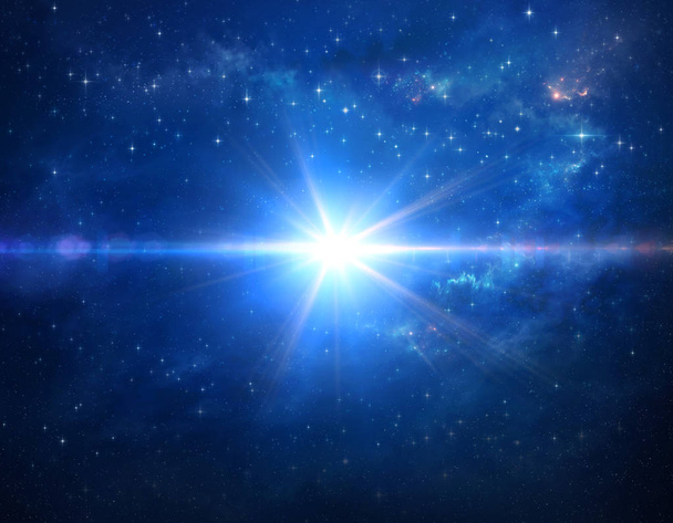 Κοσμική μπλε αστέρι στο διάστημα - Φωτογραφία, εικόνα