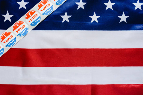 Sticker strip Ik stem vandaag over de Amerikaanse vlag na de stemming in de b - Foto, afbeelding