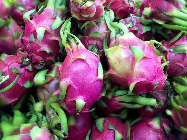 Pile of Pink Dragon Fruits - Rich in Antioxidants - Foto, afbeelding