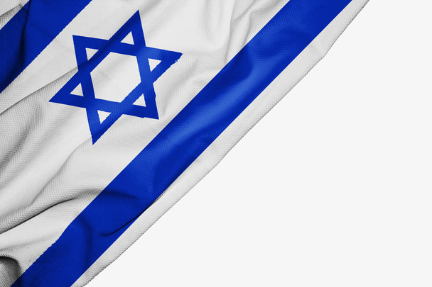 Israel lippu kangasta copyspace tekstin valkoinen takaisin
 - Valokuva, kuva