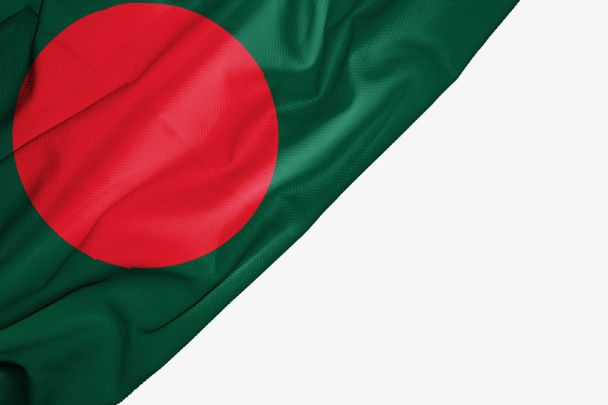 Bandera de Bangladesh de tela con espacio de copia para su texto en blanco
  - Foto, Imagen
