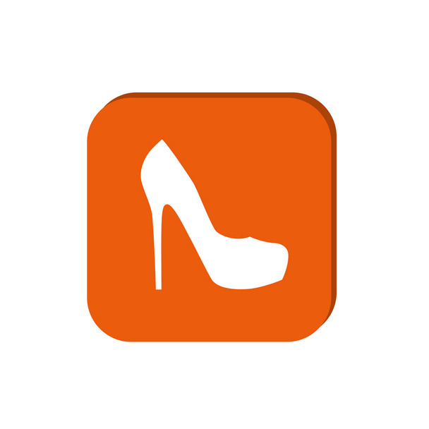 minimal graphic web icon, vector illustration of female shoe on heel  - Vector, afbeelding