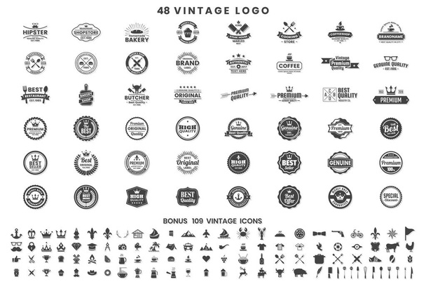 Vintage Retro Vector Logo voor spandoek, poster, flyer - Vector, afbeelding