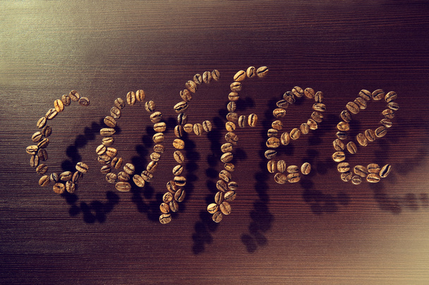 λέξη καφέ από φασόλια - Φωτογραφία, εικόνα