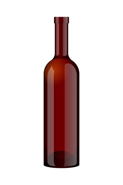 Ρεαλιστικό άδειο μπουκάλι νερό, κρασί, βότκα. πρότυπο σχεδίασης 3D. Απεικόνιση μεμονωμένου διάνυσμα - Διάνυσμα, εικόνα
