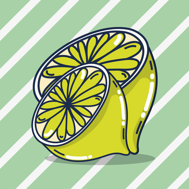 Citroen citroenen fruit cartoon - Vector, afbeelding