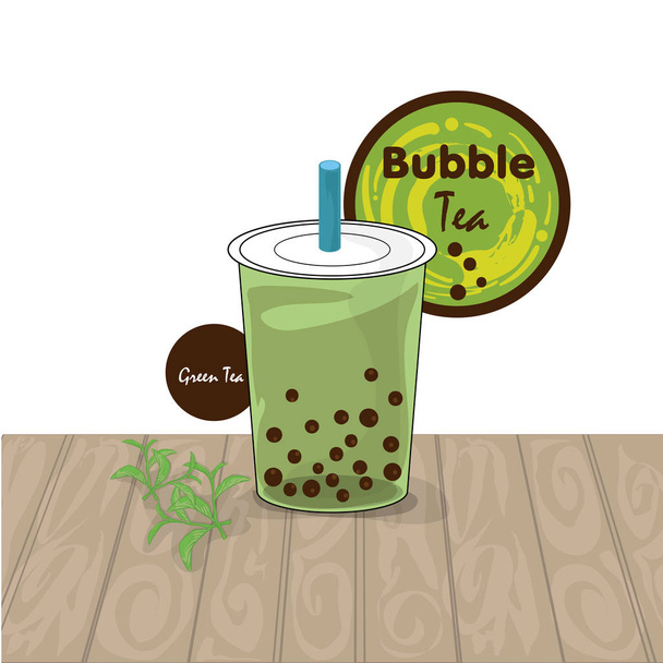 bubble tea graphic cup-06 - Wektor, obraz