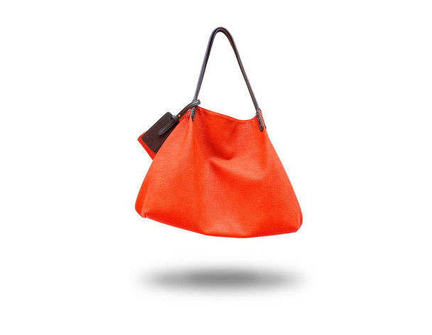Червона сумка леді, ізольована на білому тлі
 - Фото, зображення