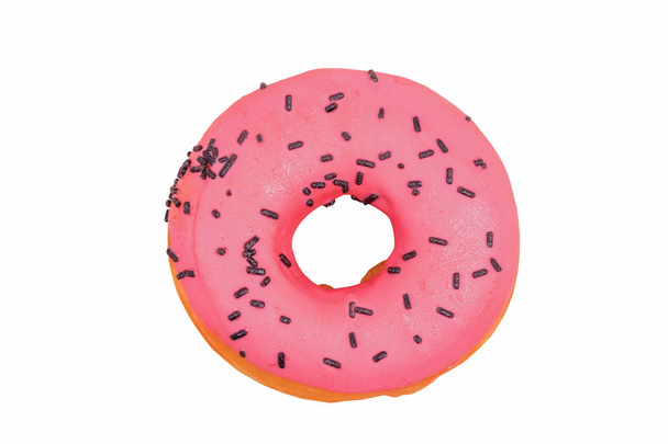 Donut mit Erdbeergeschmack isoliert auf weiß - Foto, Bild