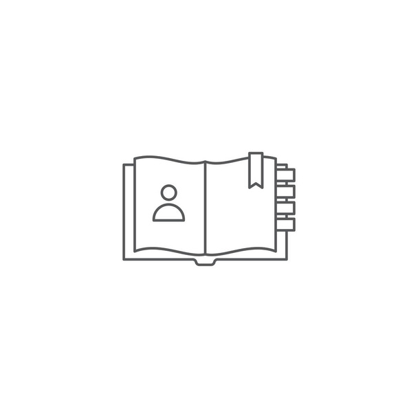 livro de contato, conceito do ícone do vetor da lista telefônica, isolado no fundo branco
 - Vetor, Imagem