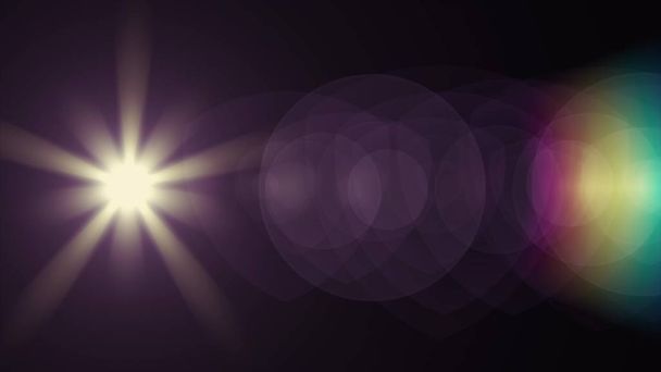 光光学レンズフレア光沢のあるボケイラストアートの背景新しい自然な照明ランプの光線効果カラフルな明るいストック画像 - 写真・画像