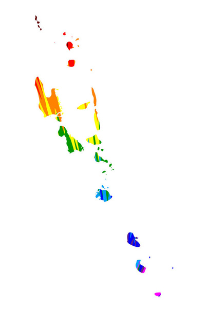Vanuatu - kartta on suunniteltu sateenkaaren abstrakti värikäs kuvio
 - Vektori, kuva