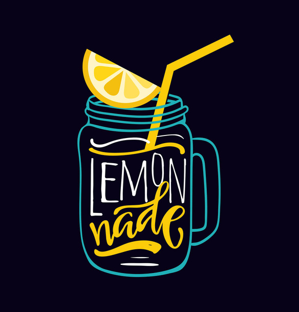 Domácí limonáda s kresleným ubrousem a nápisy šablona návrhu proužkové grafiky - Vektor, obrázek