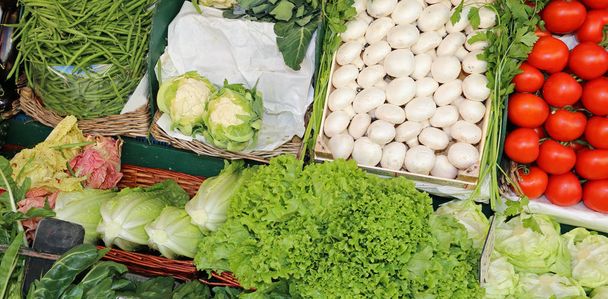 groenten en fruit te koop bij lokale markt - Foto, afbeelding