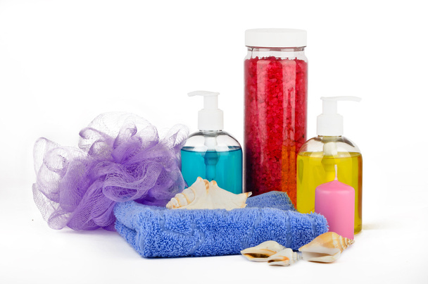 Set of bath accessories with seashells - Photo, Image