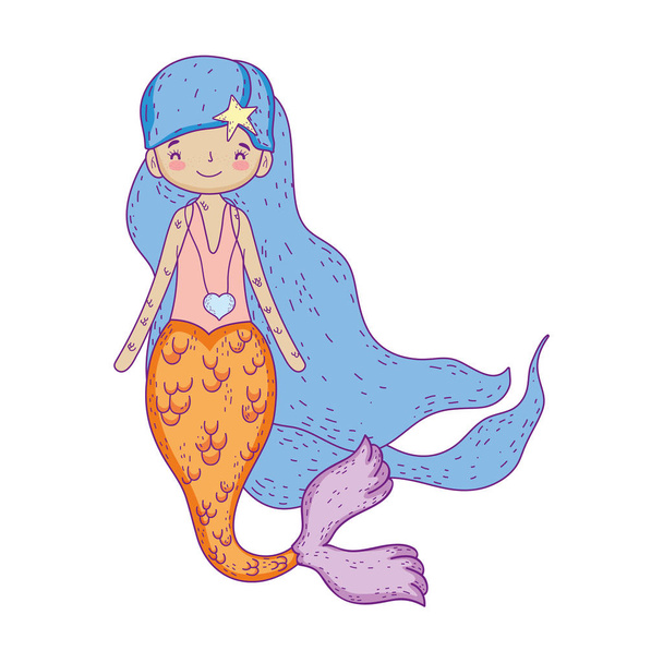 cute mermaid fairy tales - Vector, Image