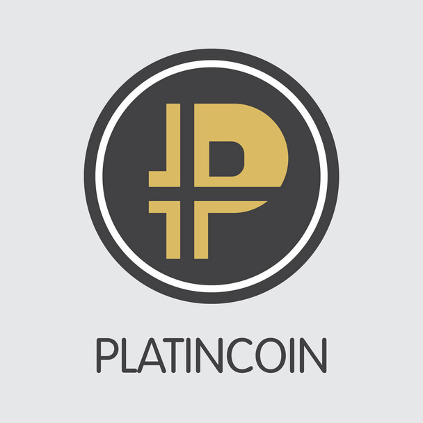 PLC - Platincoin. L'icona della moneta o emblema del mercato
. - Vettoriali, immagini