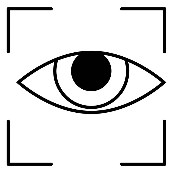 Vector czarna ikona konturu-Retina scaner - Wektor, obraz
