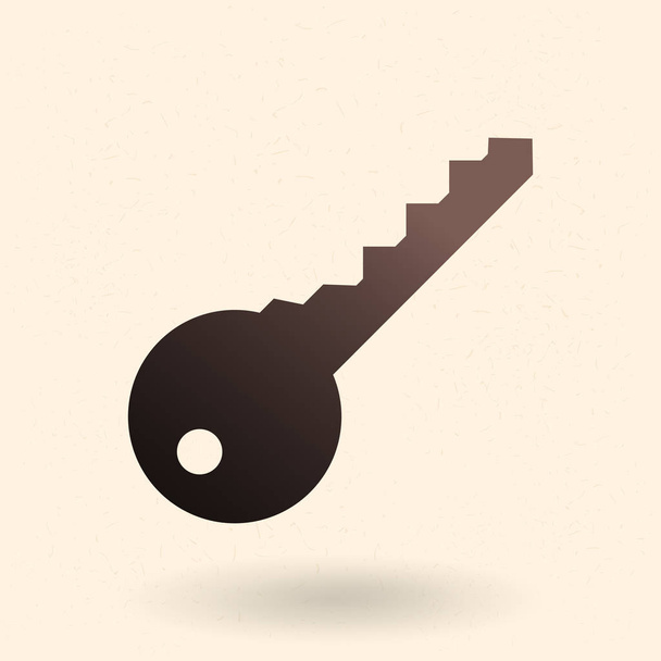 Vektor einzelnes schwarzes Silhouette-Symbol - moderner Schlüssel - Vektor, Bild