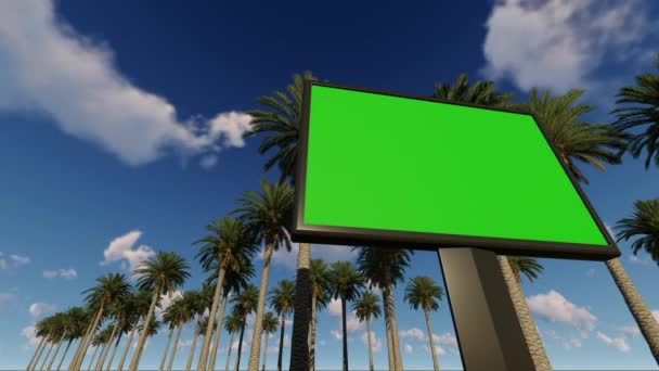 Zielony ekran Billboard, z palmami - Materiał filmowy, wideo