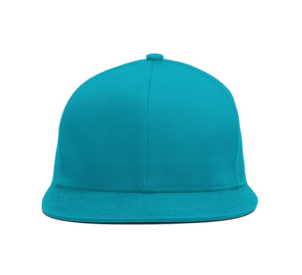 Nowoczesna SnapBack z przodu Cap Mockup w Scuba Blue Color, które pomogą Ci zaprezentować swoje projekty kapelusz pięknie. Można dostosować prawie wszystko, co w tym kapelusz wizualizacji, aby dopasować swój projekt czapki. - Zdjęcie, obraz