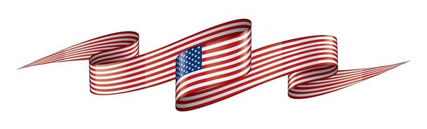 Σημαία ΗΠΑ, διανυσματική απεικόνιση σε λευκό φόντο - Διάνυσμα, εικόνα