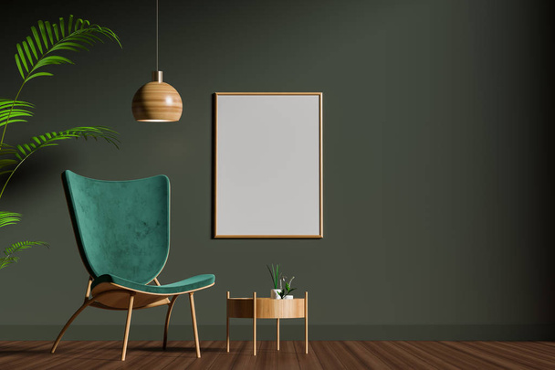 mock up Posterrahmen im skandinavischen Stil Interieur. minimalistisch  - Foto, Bild