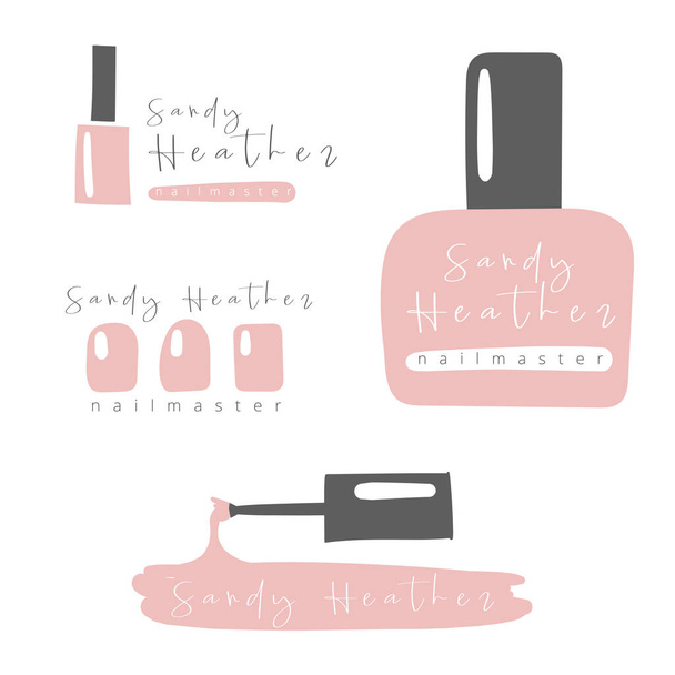 Nail industry, salon ,master logo with lacquer - Vector, Image