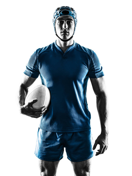 rugby man player silhouette isolated - Fotografie, Obrázek