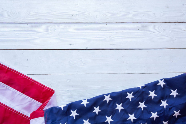 Antique America flag waving pattern background in red blue white - Фото, зображення