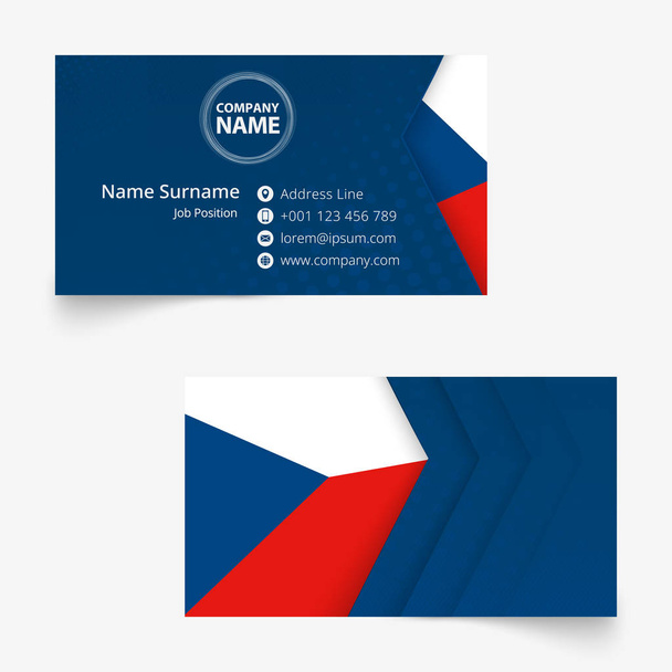 Czech Republic Flag Business Card, standard size (90x50 mm) business card template - Vektor, obrázek