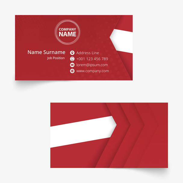 Latvia Flag Business Card, standard size (90x50 mm) business card template - Vektor, obrázek