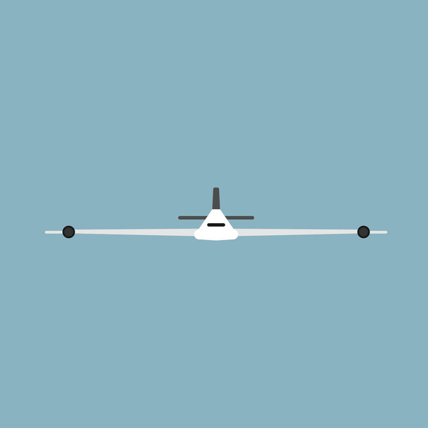 Flugzeug Frontansicht Transport Reisevektorsymbol. Himmelsflugzeug - Vektor, Bild