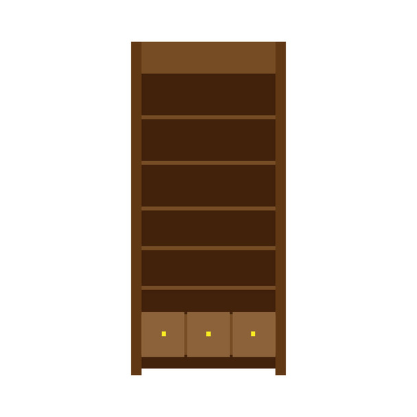 Armoire vector llustration rack shelf furniture icon. Vintage el - Вектор,изображение