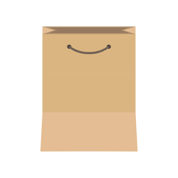 Paper bag packaging isolated business brown object vector icon.  - Vector, Image