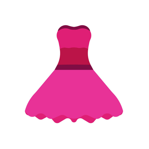 Woman dress fashion design vector icon. Elegant pink clothing  - Vetor, Imagem