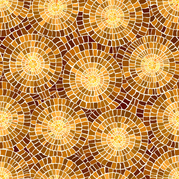Seamless pattern of yellow marble mosaic. - Вектор, зображення